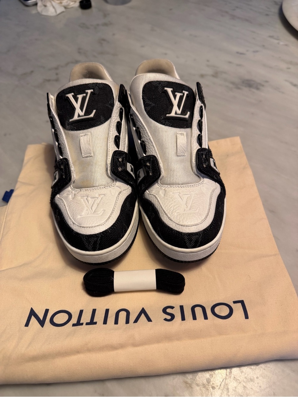 Louis Vuitton Black & White LV Low-Top Sneakers